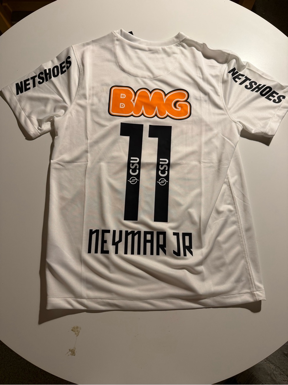Nike Neymar Jr #11 White Soccer Jersey with Black and Orange Accents SIZE SMALL